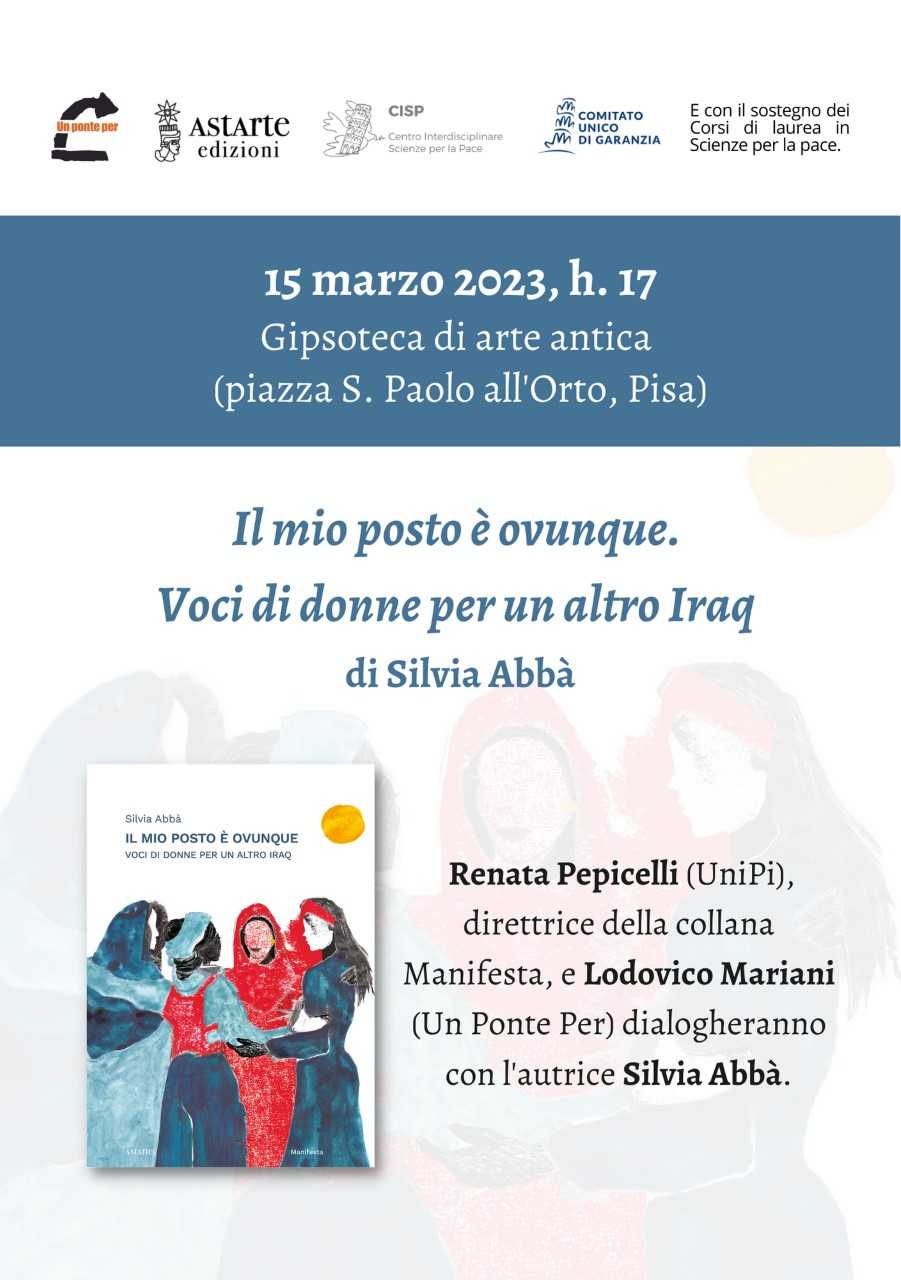 15 marzo ore 17:00 presentazione del libro Il mio posto è ovunque